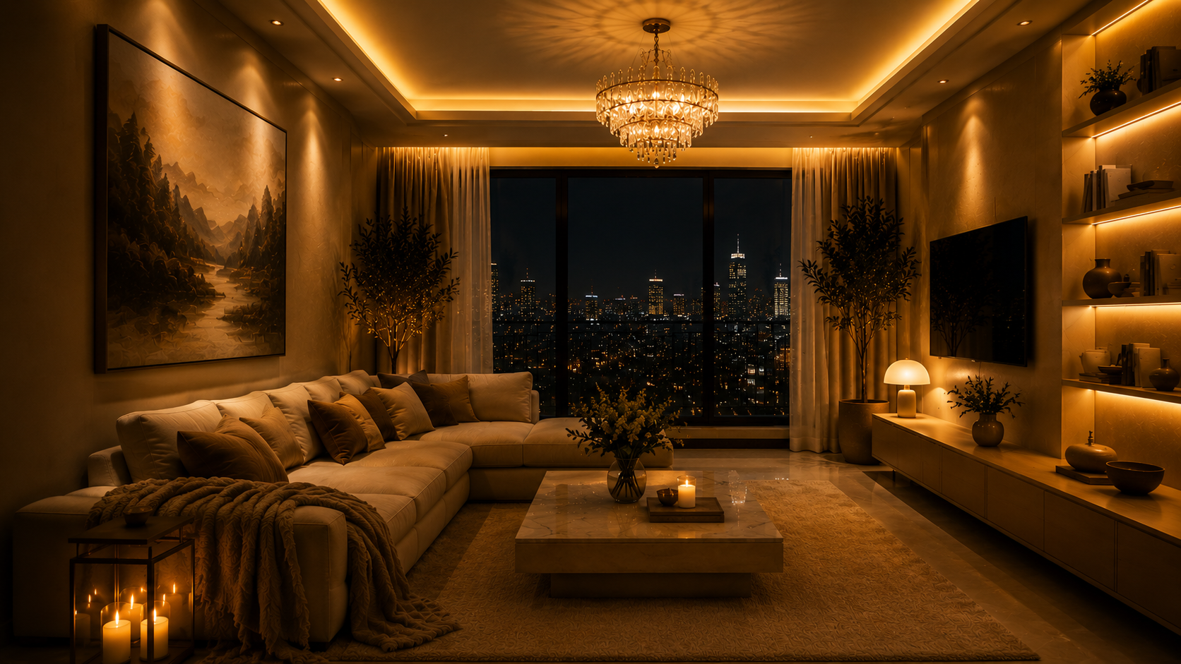 Transform Your Living Room Into a Warm Luxury Retreat