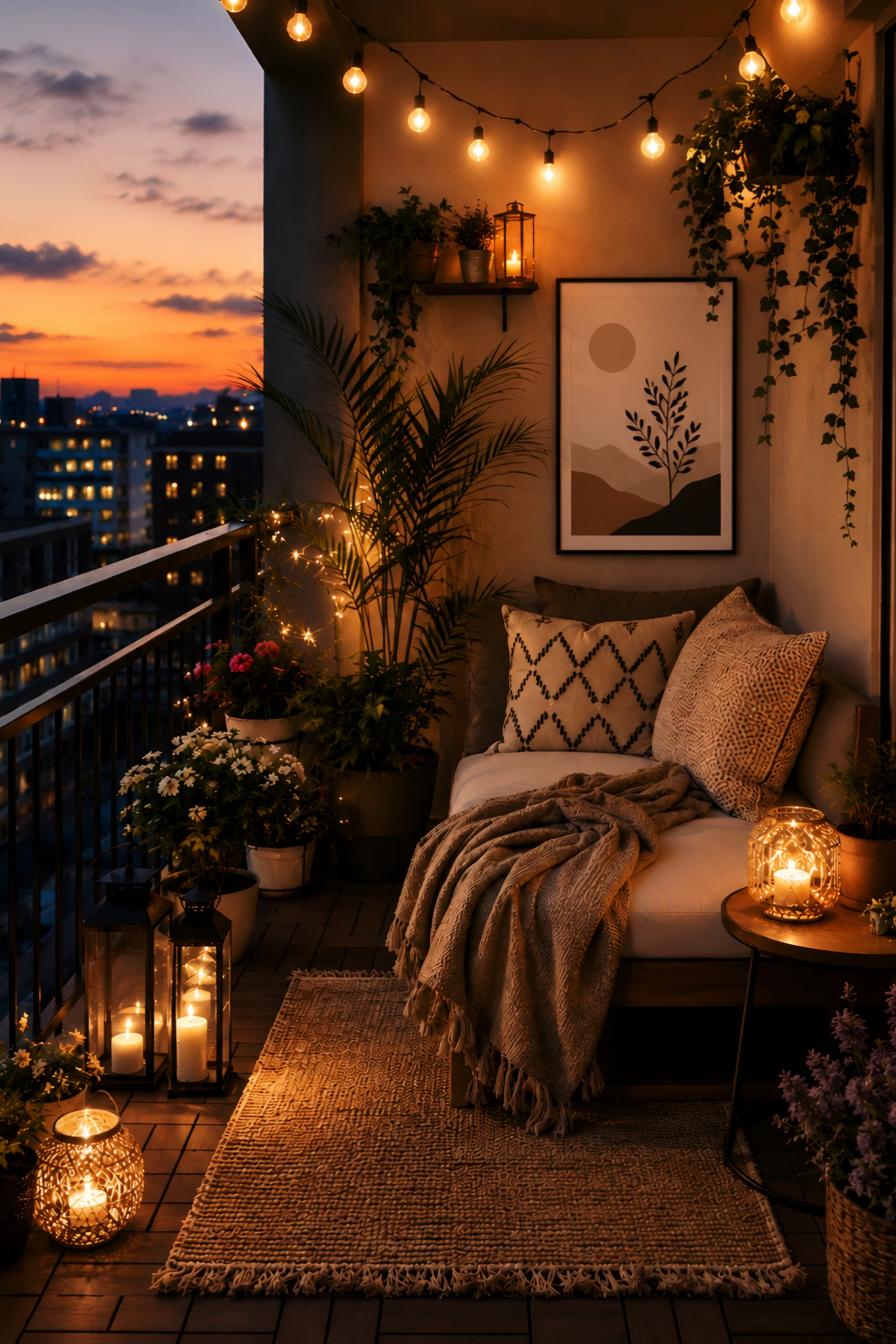 Transform Your Balcony Into a Cozy Aesthetic Evening Retreat✨